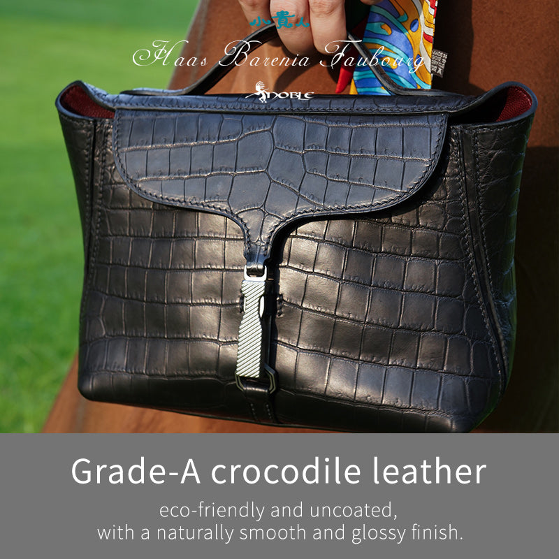 High-End Luxury Crocodile Leather Vintage-Style Women's Top-Handle & Shoulder Bag – Timeless Elegance