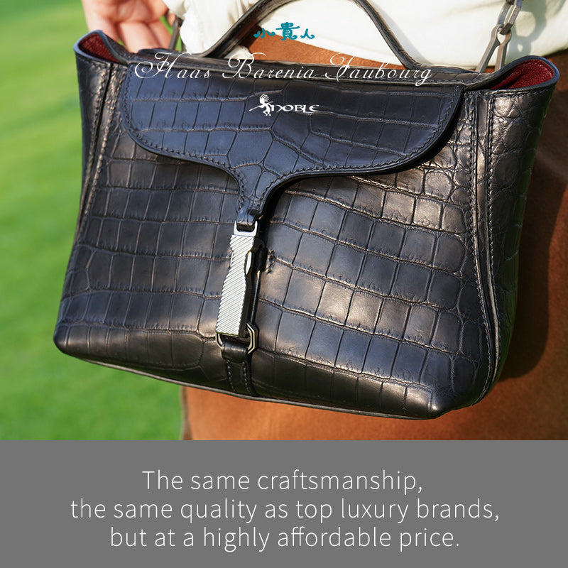 High-End Luxury Crocodile Leather Vintage-Style Women's Top-Handle & Shoulder Bag – Timeless Elegance